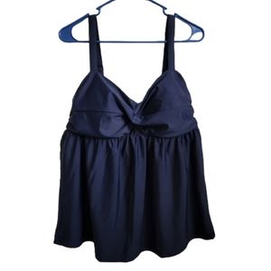 Womens Navy Plus Size XL Swim Top